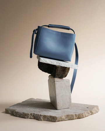 Hedda Mini Handbag Blue Leather Flattered