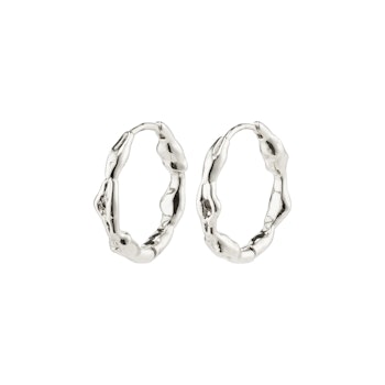 Zion Recycled Organic Shaped Hoops Silver Pilgrim