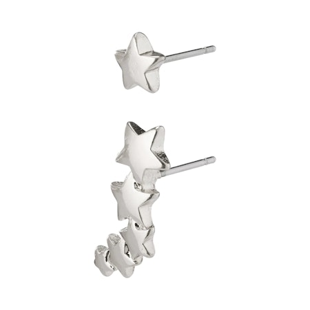 Ava Recycled Star Earrings Silver Pilgrim