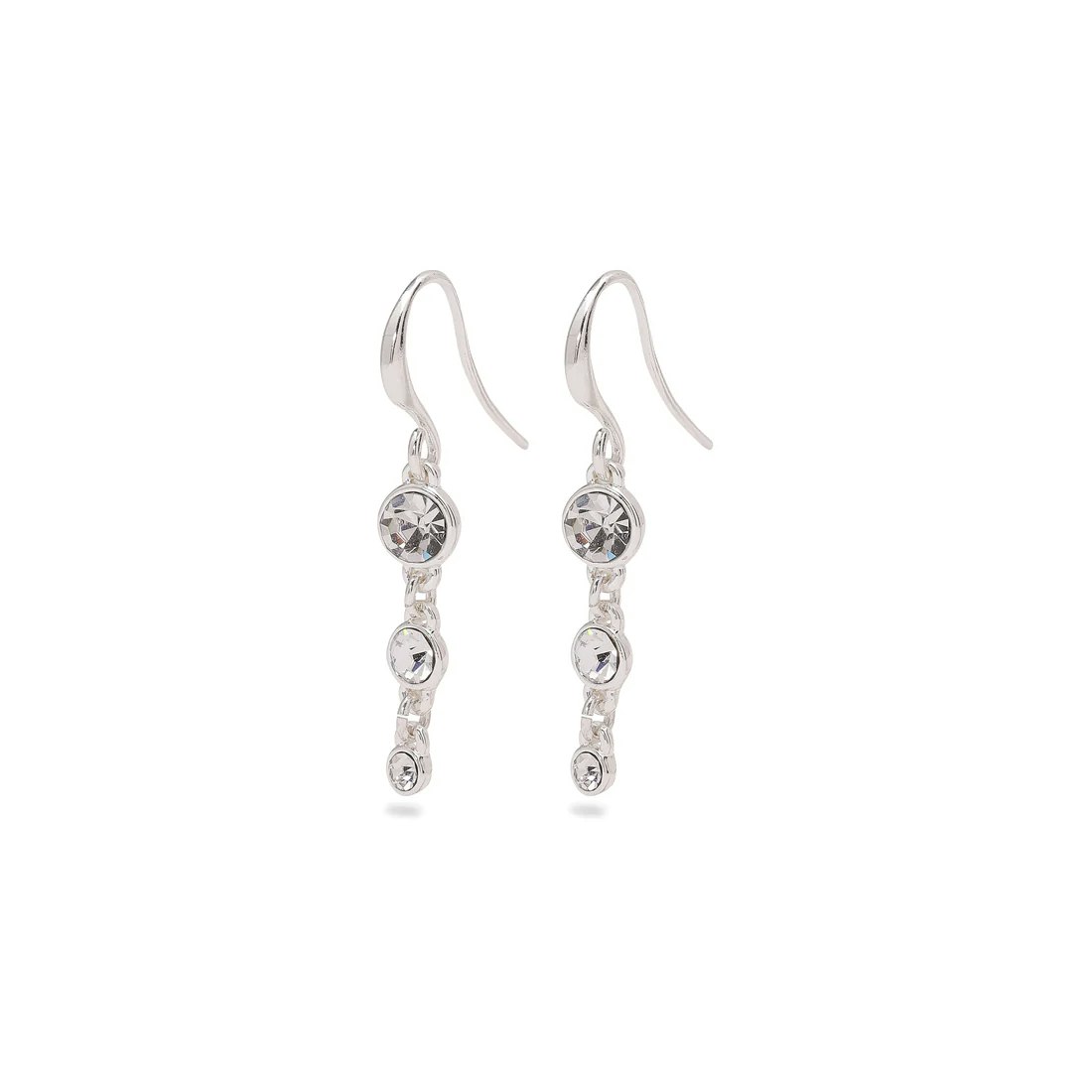 Lucia Recycled Crystal Earrings Silver Pilgrim