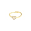 Lulu Recycled Crystal Heart Stack Ring Gold Pilgrim