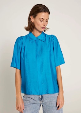 Alyssa Pleat Shirt Ibiza Blue Norr