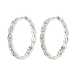 Ezo Twirled Crystal Hoops Silver Pilgrim