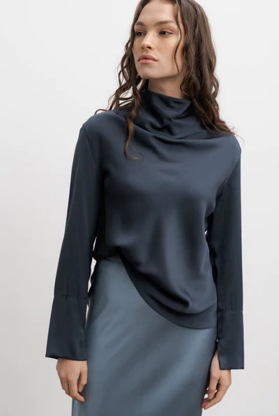 Ayumi Blouse Blue Grey Ahlvar Gallery