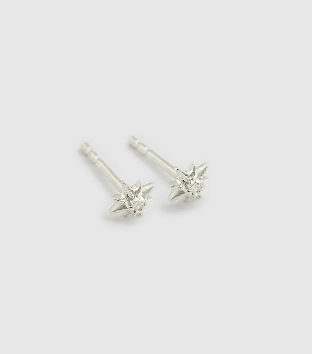 North Star Stud Earrings Silver Syster P