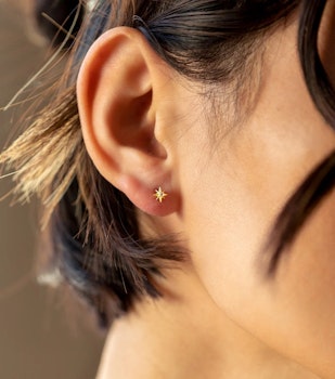 North Star Stud Earrings Gold Syster P