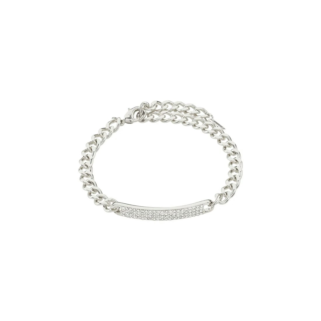 Heat Recycled Crystal Chain Bracelet Silver Pilgrim