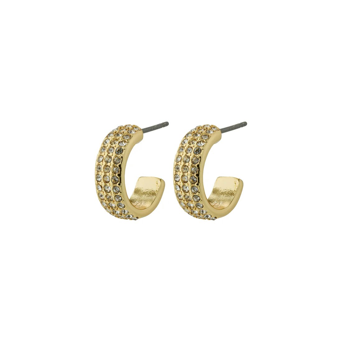 Matylda Recycled Crystal Hoop Earrings Gold Pilgrim