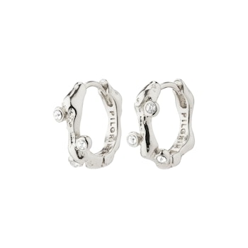 Urszula Recycled Crystal Hoop Earrings Silver Pilgrim