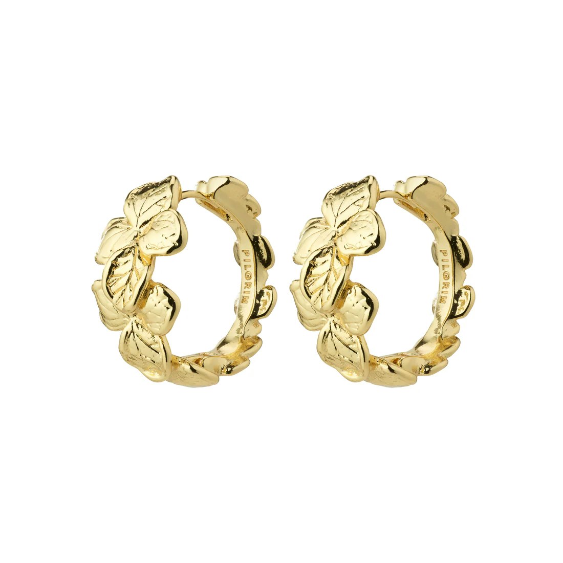 Echo Recycled Hoop Earrings Gold Pilgrim