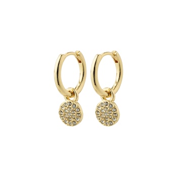 Chayenne Recycled Crystal Hoop Earrings Gold Pilgrim