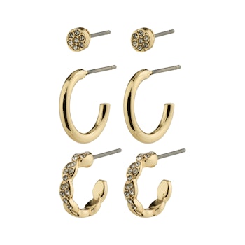 Winny Recycled Giftset Hoops & Earstuds Gold Pilgrim