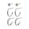 Winny Recycled Giftset Hoops & Earstuds Silver Pilgrim