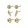 Echo Recycled Earrings 3-in-1 Set Gold Pilgrim