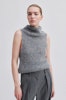 Kinne Knit Vest Dark Grey Mel Second Female