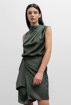 Telly Short Dress Army Green Ahlvar Gallery