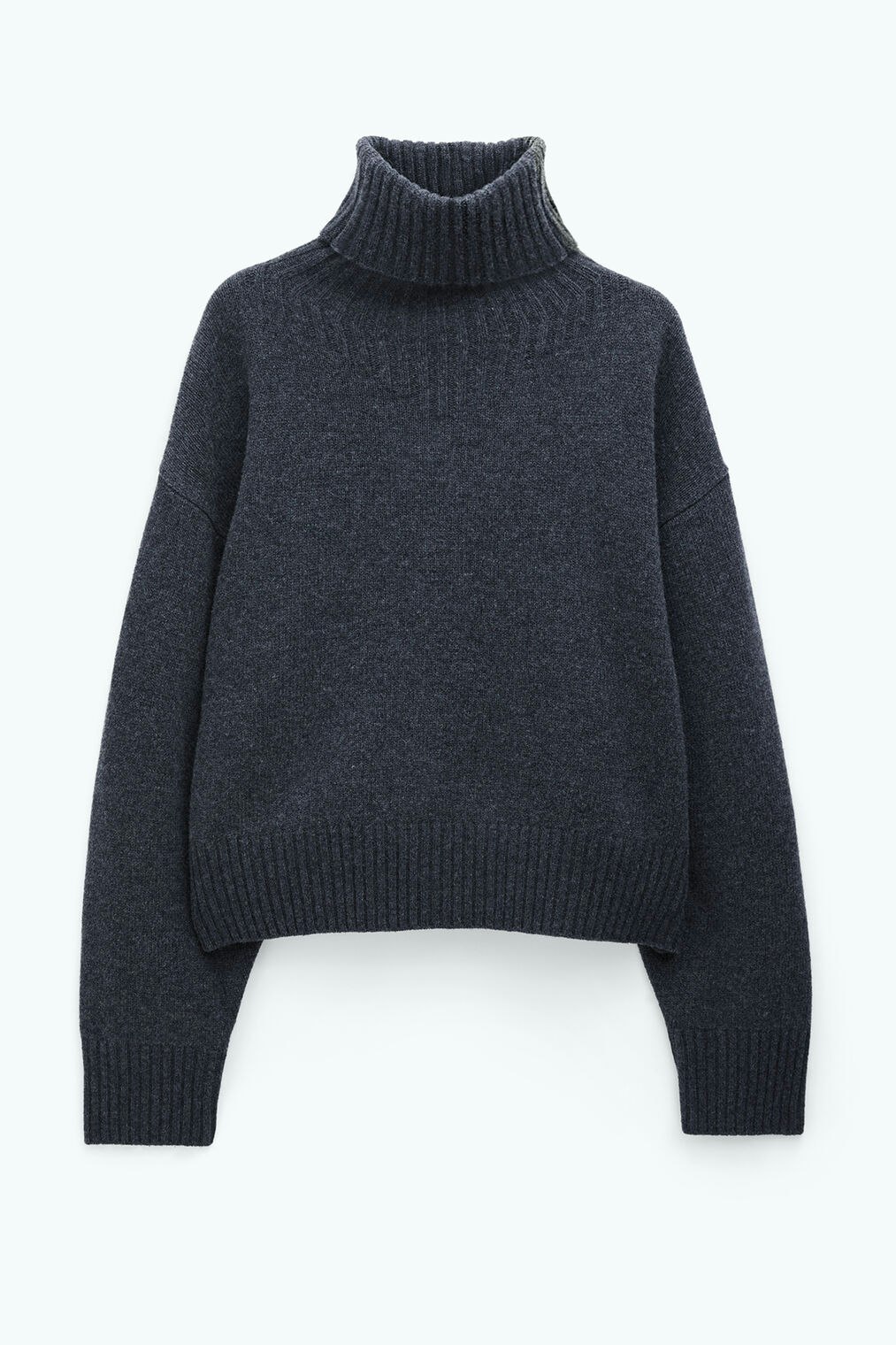 Wool Turtleneck Sweater Anthracite Melange Filippa K