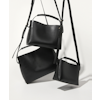 Hedda Midi Handbag Black Leather Flattered
