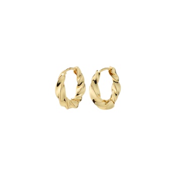 Taffy Recycled Medium Size Swirl Hoop Earrings Gold Pilgrim
