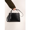 Hedda Midi Handbag Black Leather Flattered