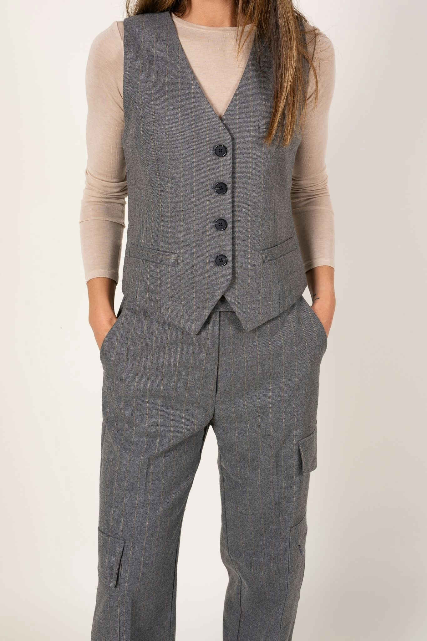 Holsye Waistcoat Grey Melange Second Female