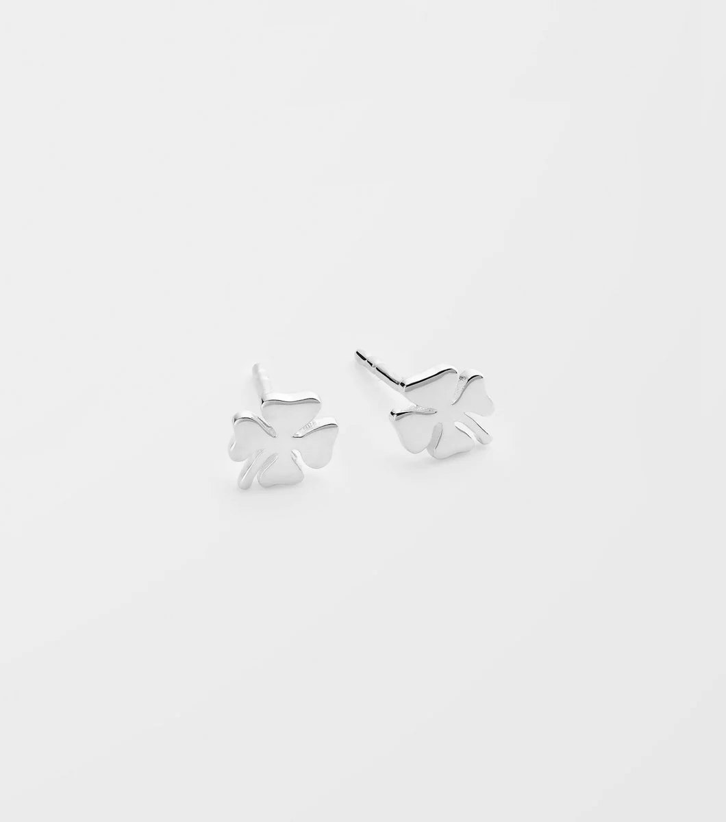 Bring Me Luck Stud Earrings Silver Syster P