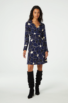 Hayley Jane Dress Navy Super Flower