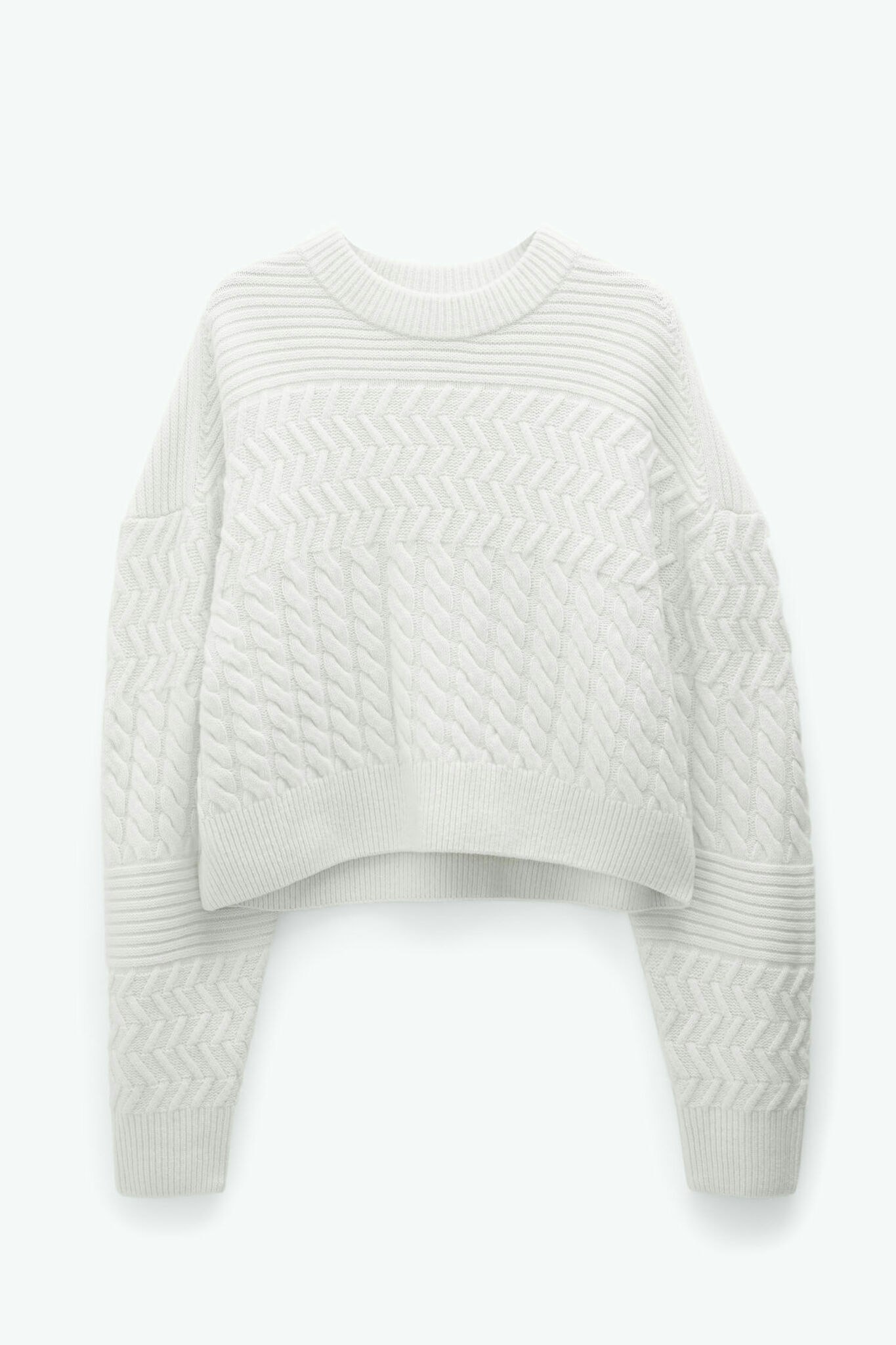 Boxy Braided Sweater Chalk White Filippa K