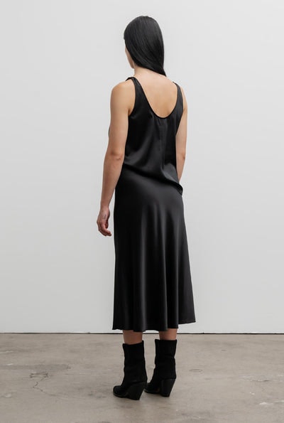 Hana Silk Skirt Black