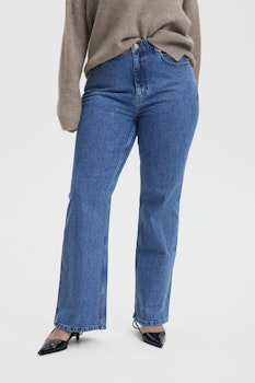 LucieGZ HW Straight Jeans Mid Dark Blue Gestuz