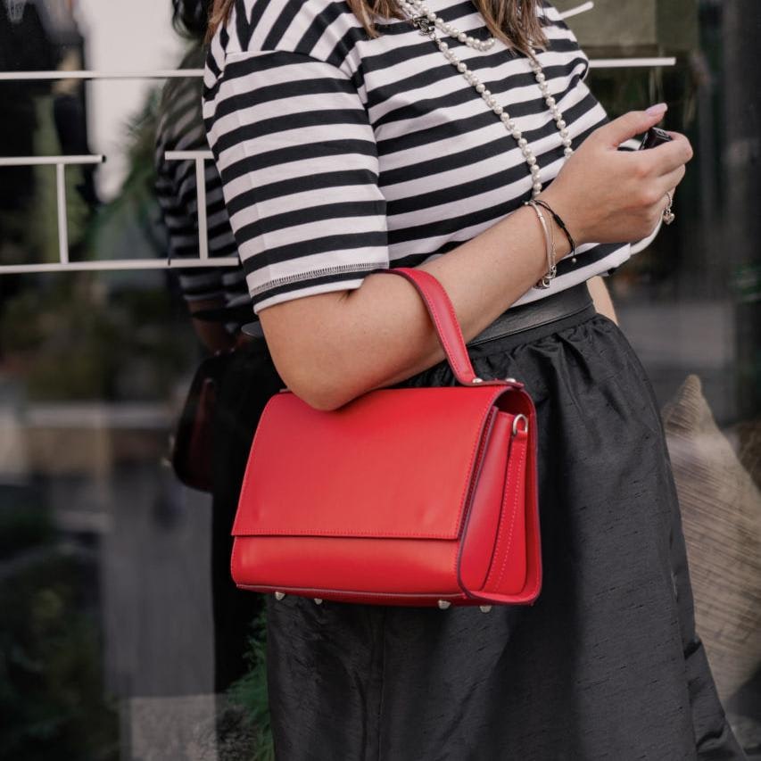 Palermo Leather Bag Red Latalia