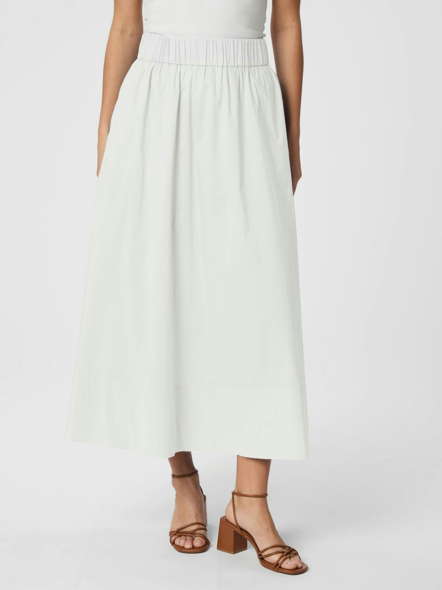 Yara Long Poplin Skirt Neo Noir