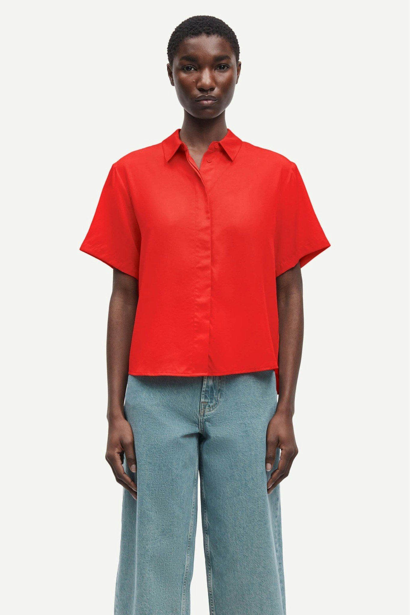Mina SS Shirt 14028 Flame Scarlet Samsoe Samsoe