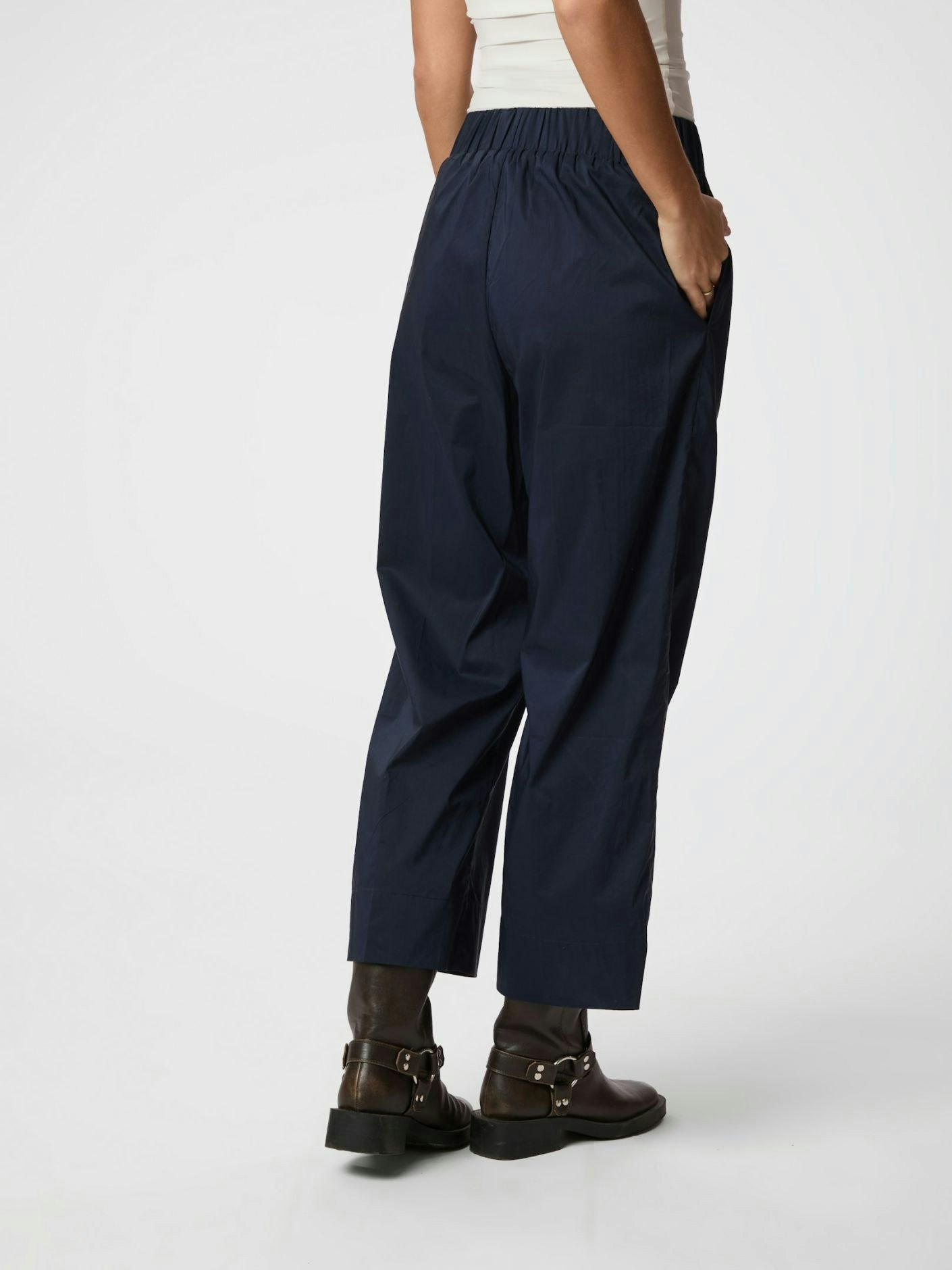 Yana Poplin Pants Navy Neo Noir