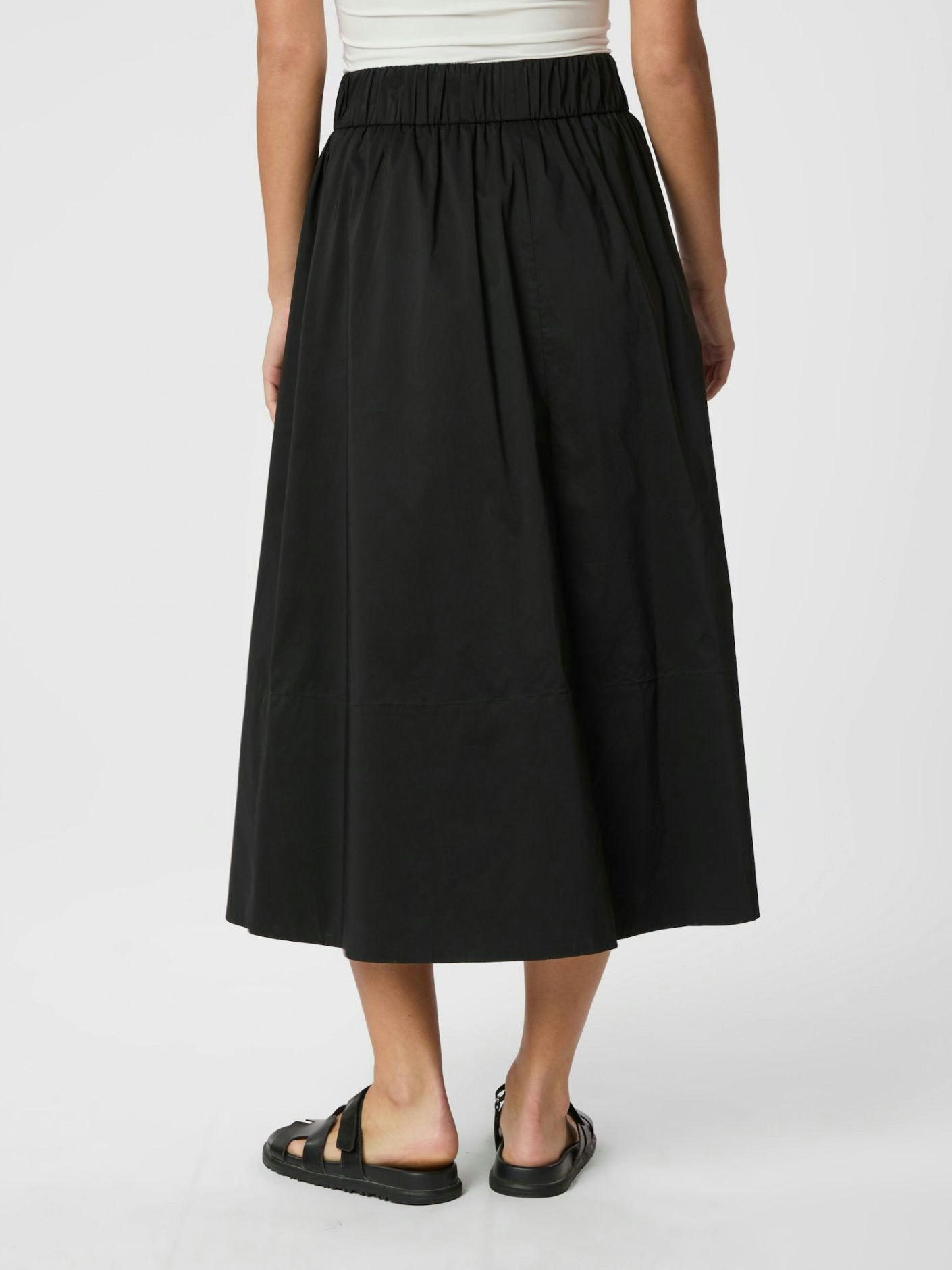 Yara Long Poplin Skirt Black Neo Noir