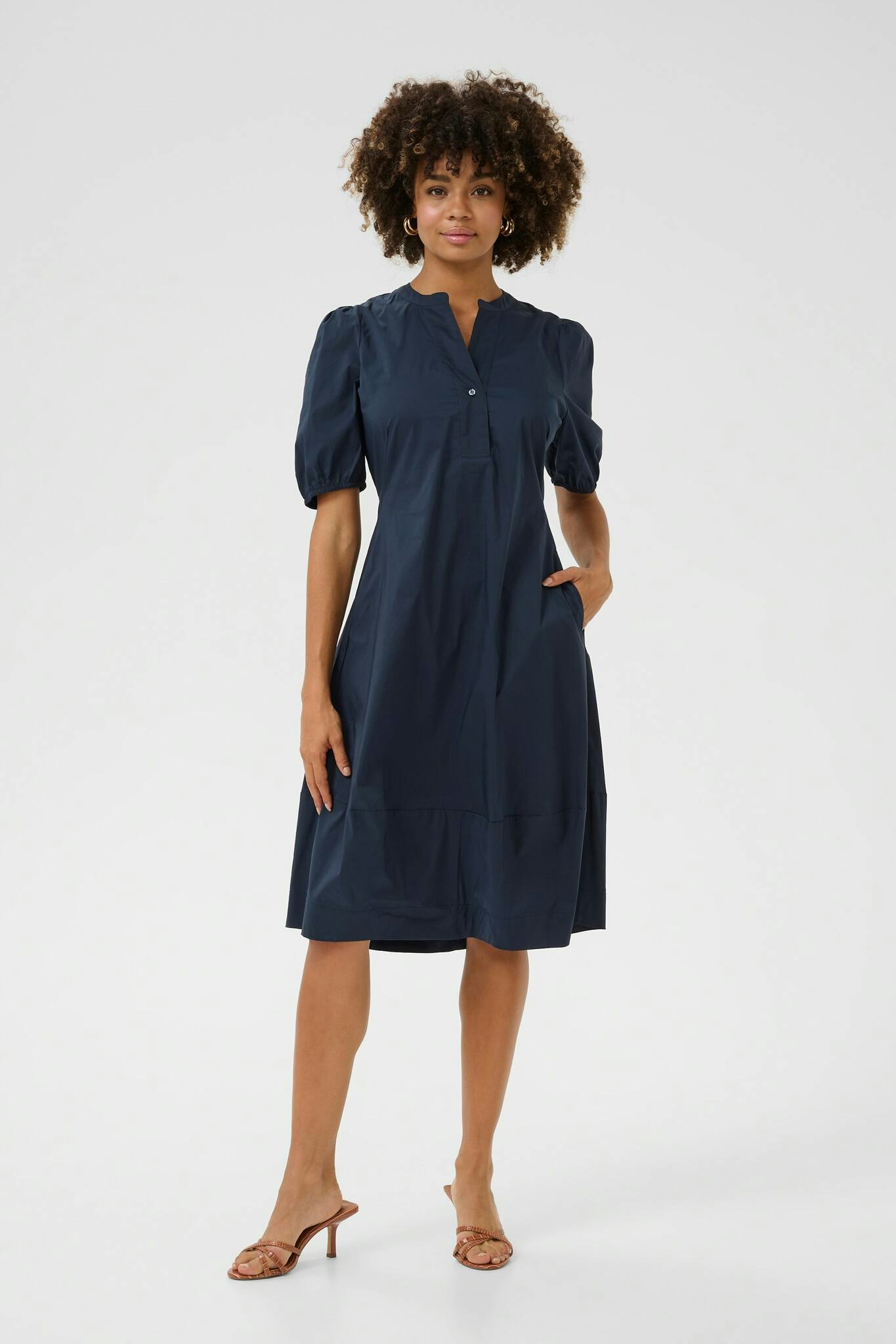 Antoinett SS Placket Dress Blue Iris Culture