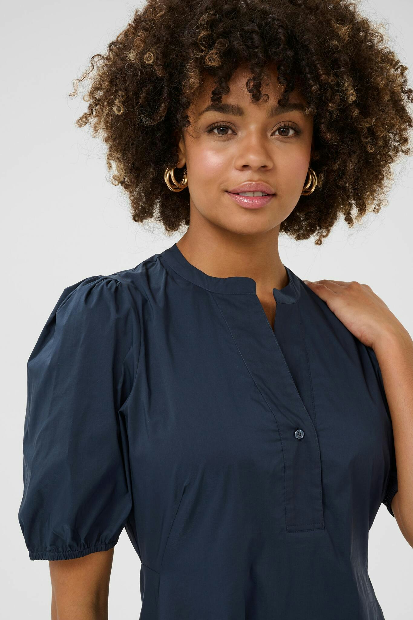 Antoinett SS Placket Dress Blue Iris Culture