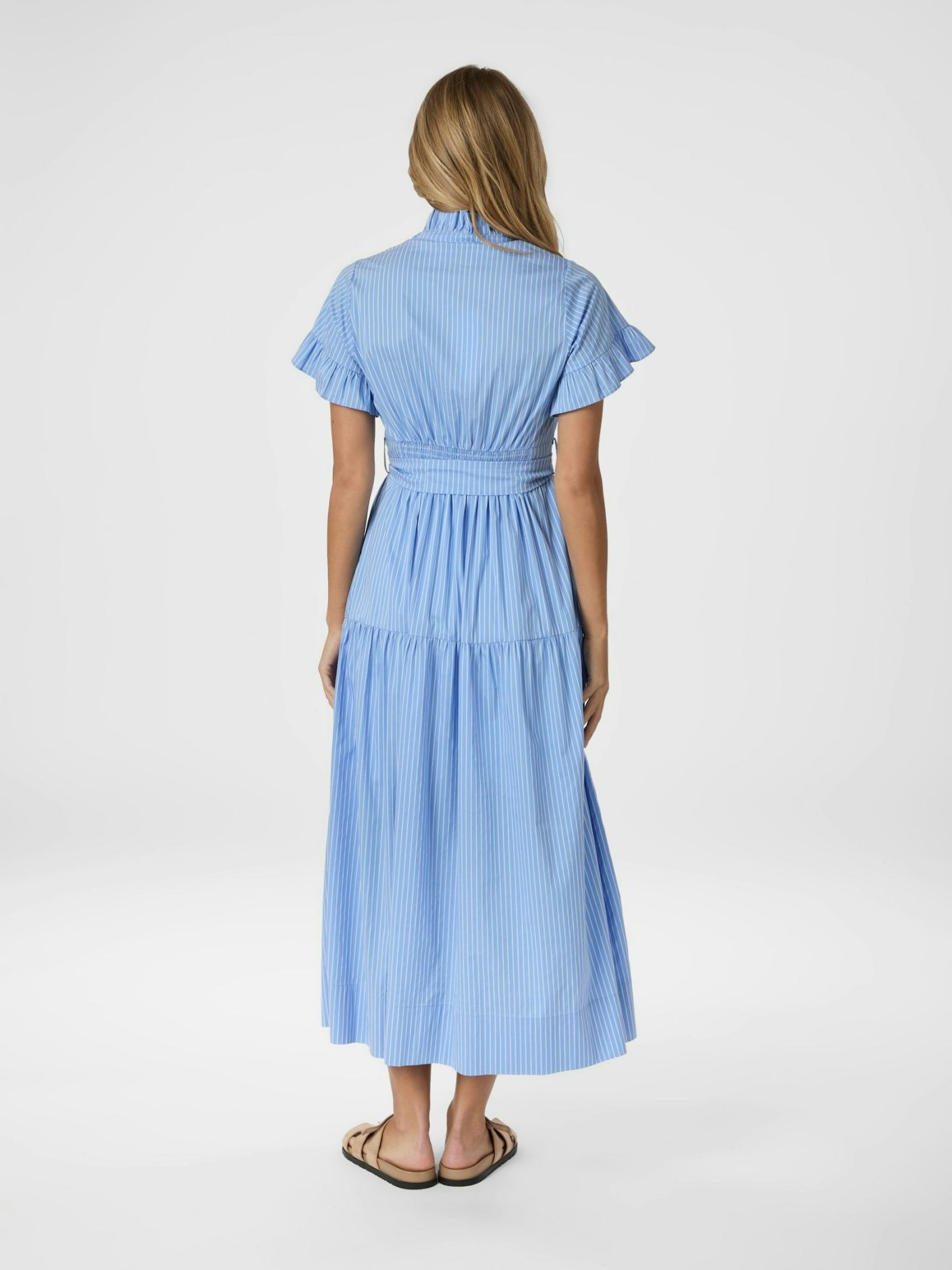 Nellie Stripe Dress Light Blue Neo Noir