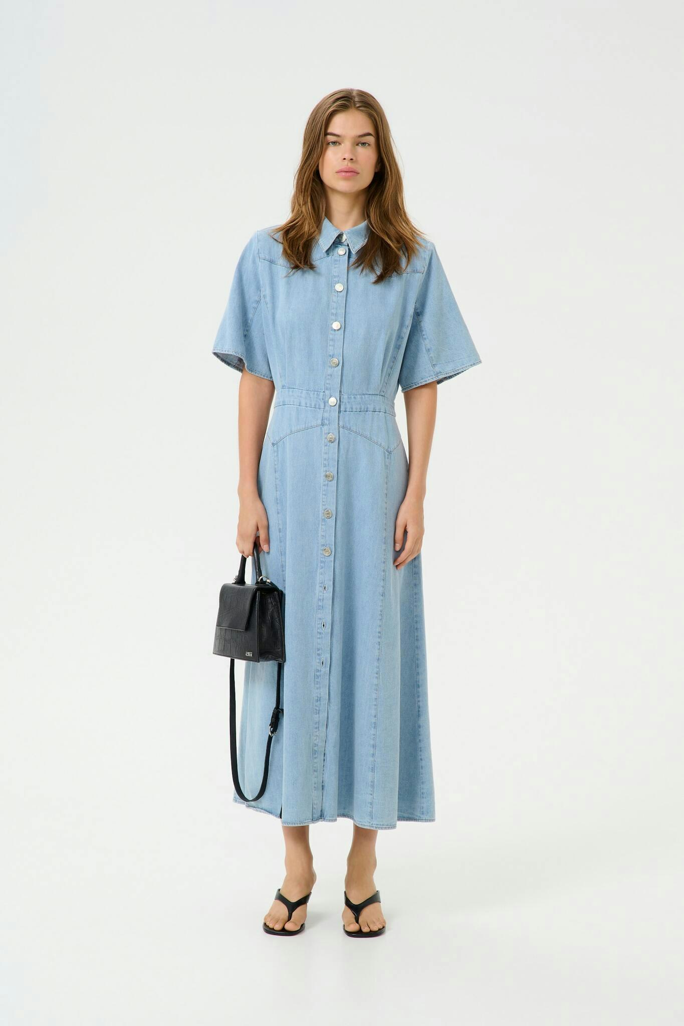 Sauda SS Long Dress Light Blue Washed Gestuz