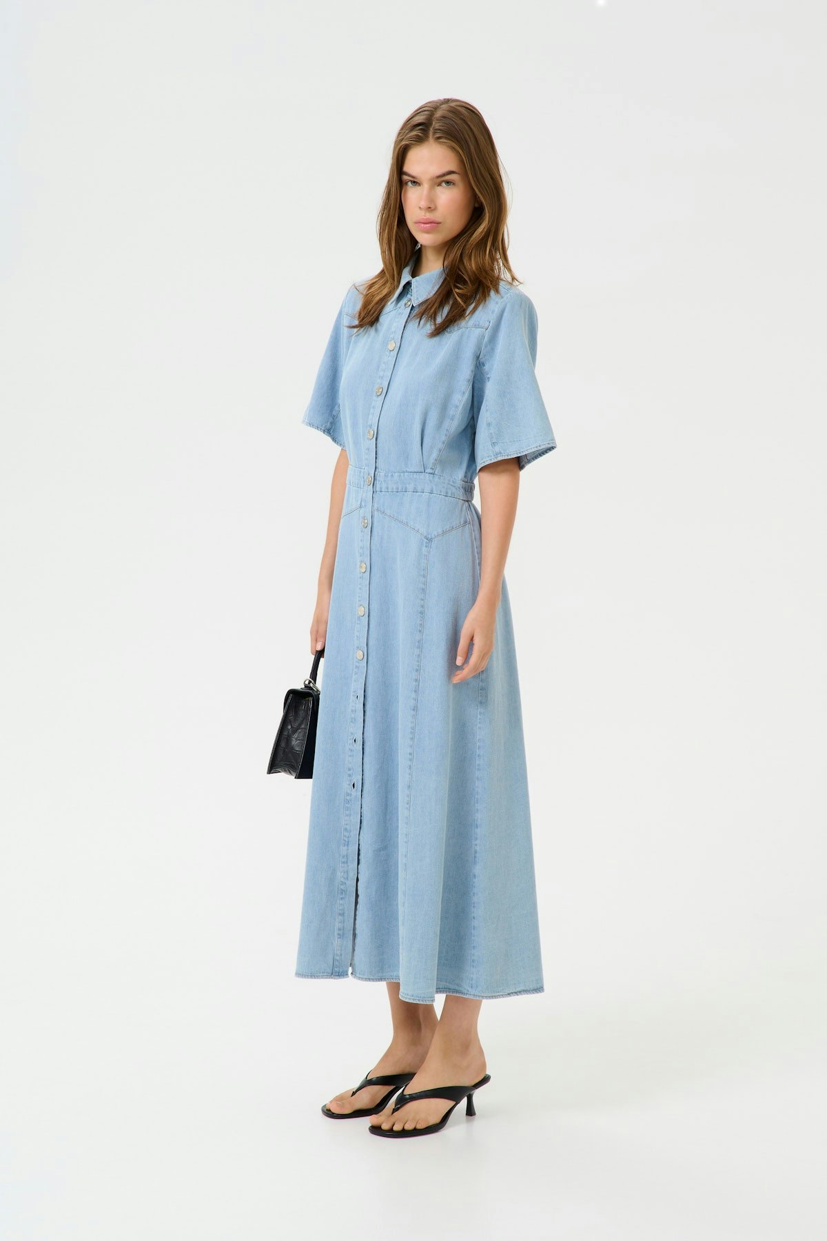 Sauda SS Long Dress Light Blue Washed Gestuz