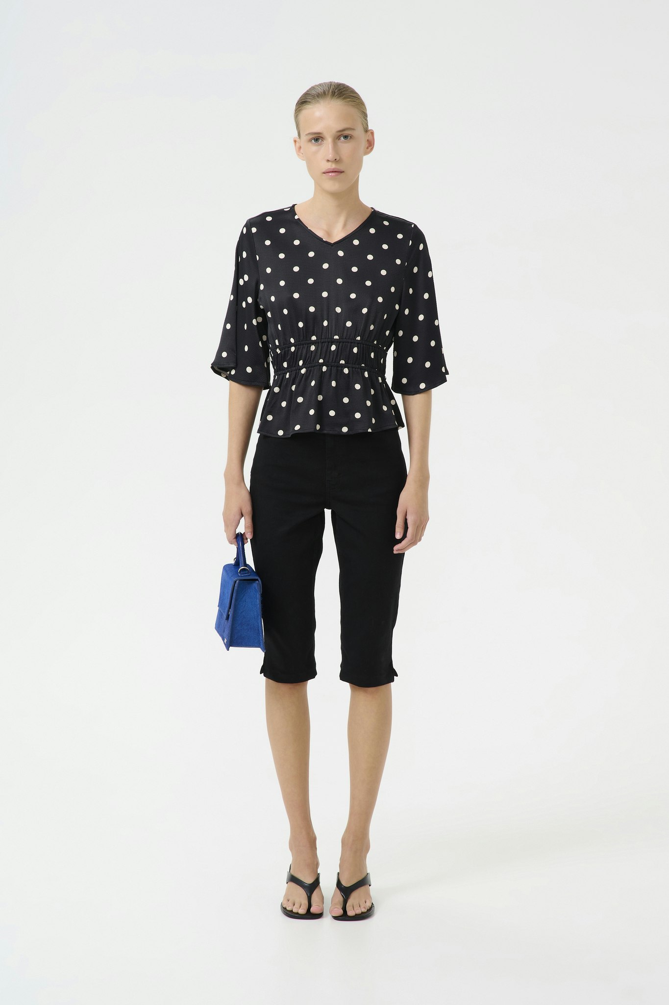 Dotta P Blouse Black with Egret Dots Gestuz