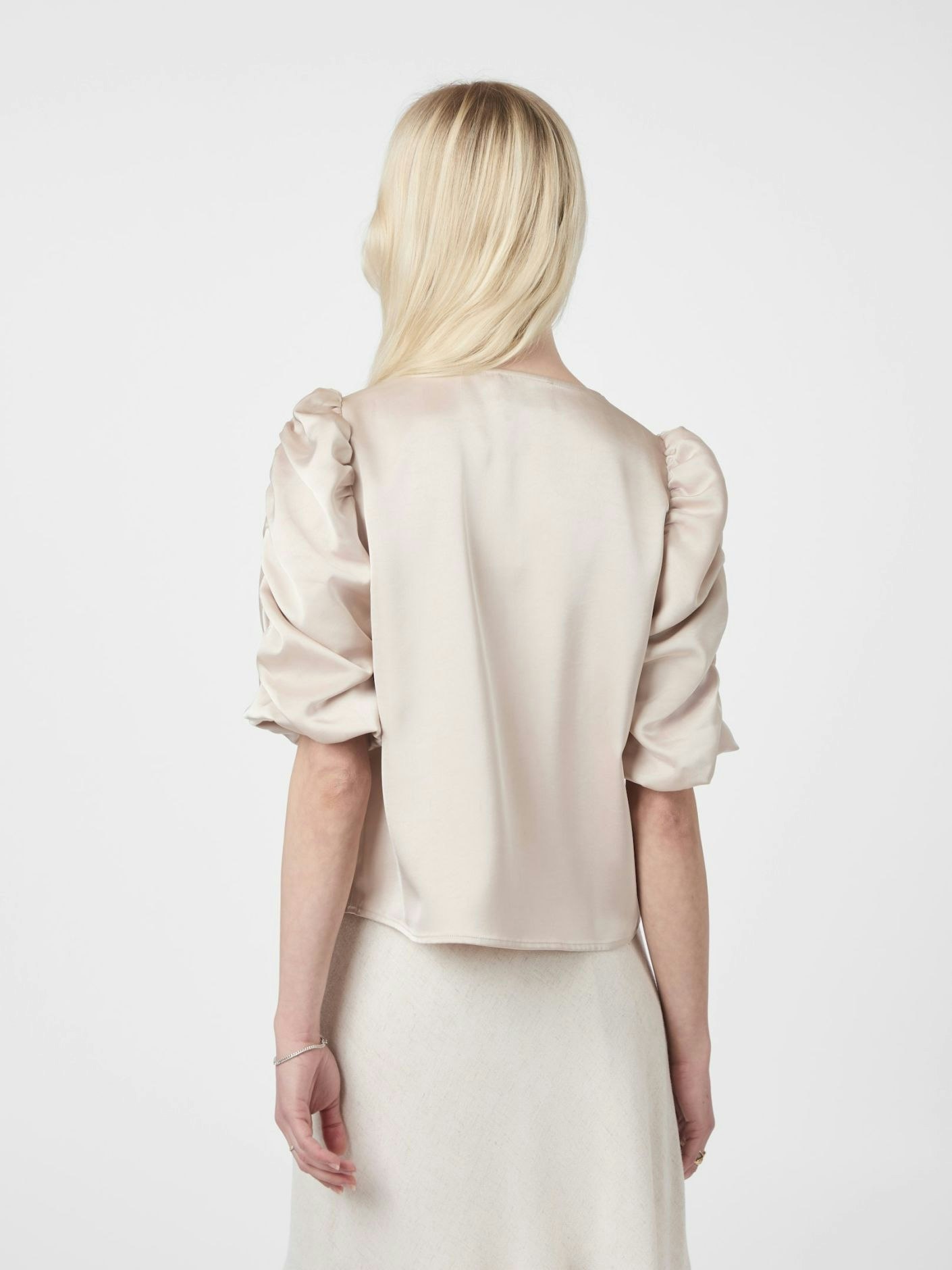 Elba Heavy Sateen Blouse Champagne Neo Noir