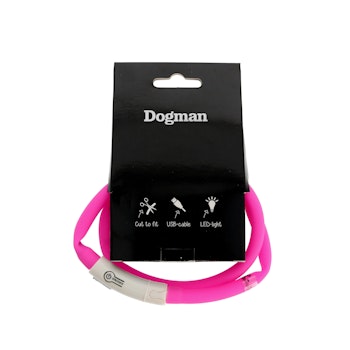 Dogman Blinkhalsband LED Rosa 20-65cm