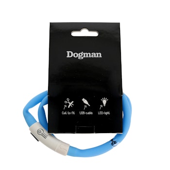Dogman Blinkhalsband LED Blå 20-65cm