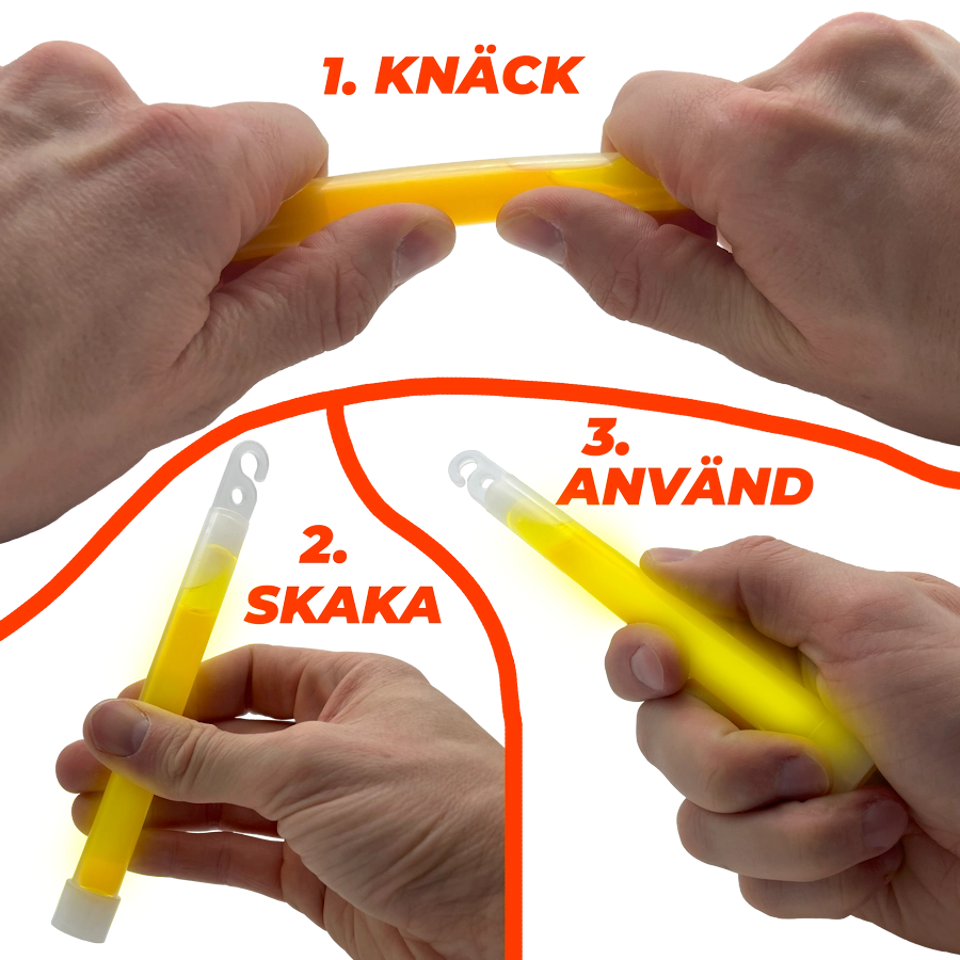 Taktiska lysstavar – 12 timmar (3-pack)