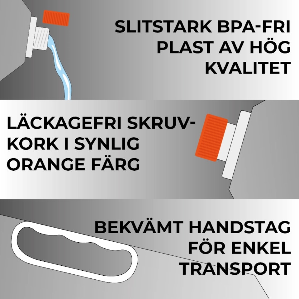 Hopfällbar vattendunk 10 liter, 5-pack