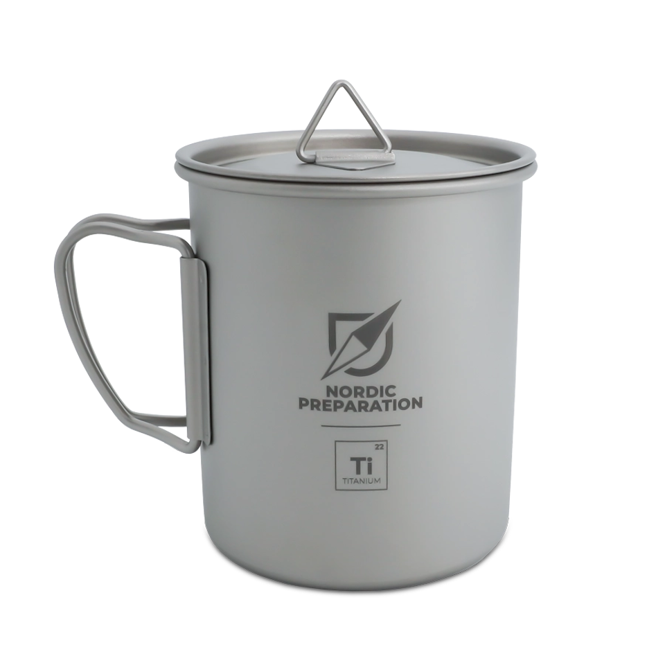 Titankopp med lock, 450 ml