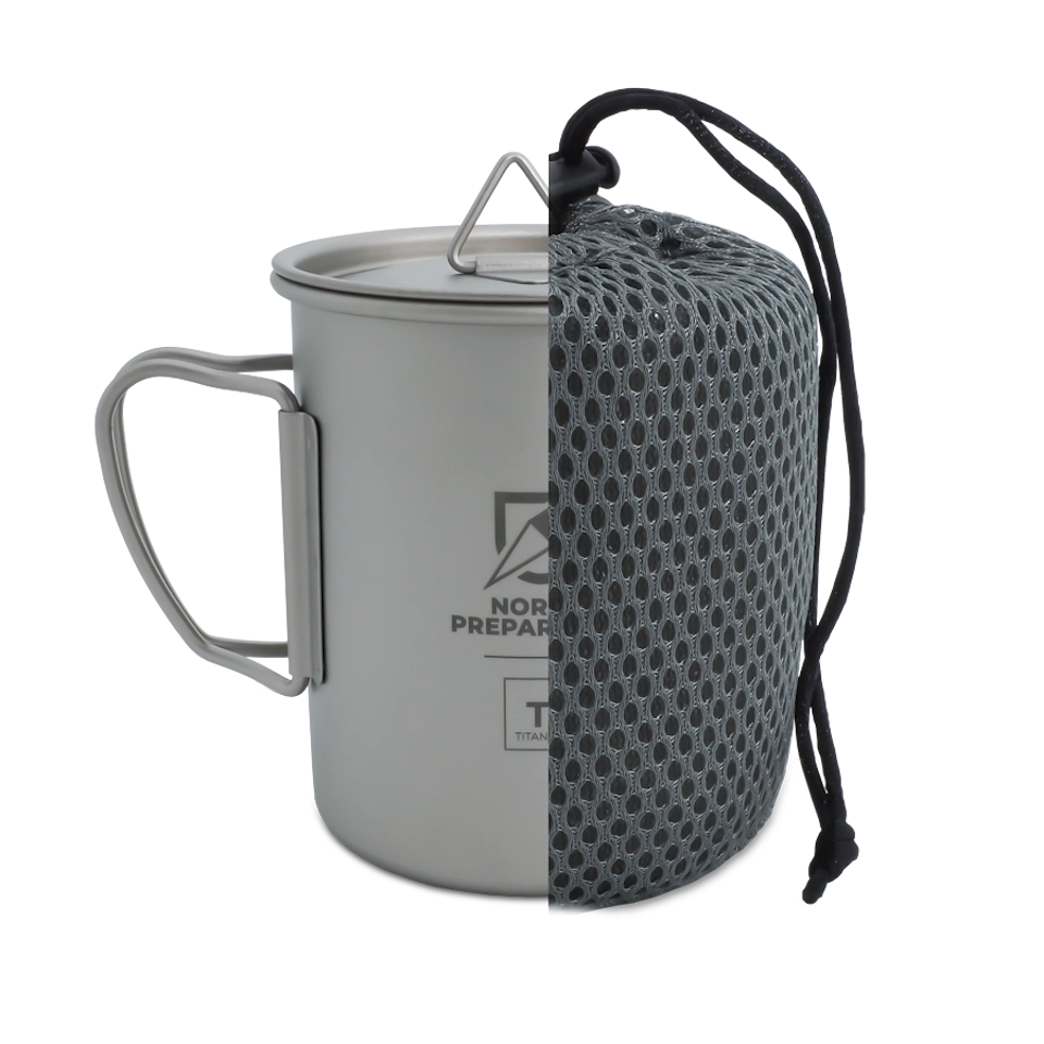 Titankopp med lock, 450 ml