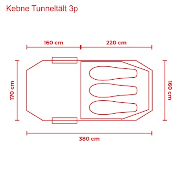 Kebne Tunneltält – 3 personer