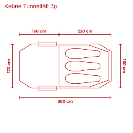 Kebne Tunneltält – 3 personer